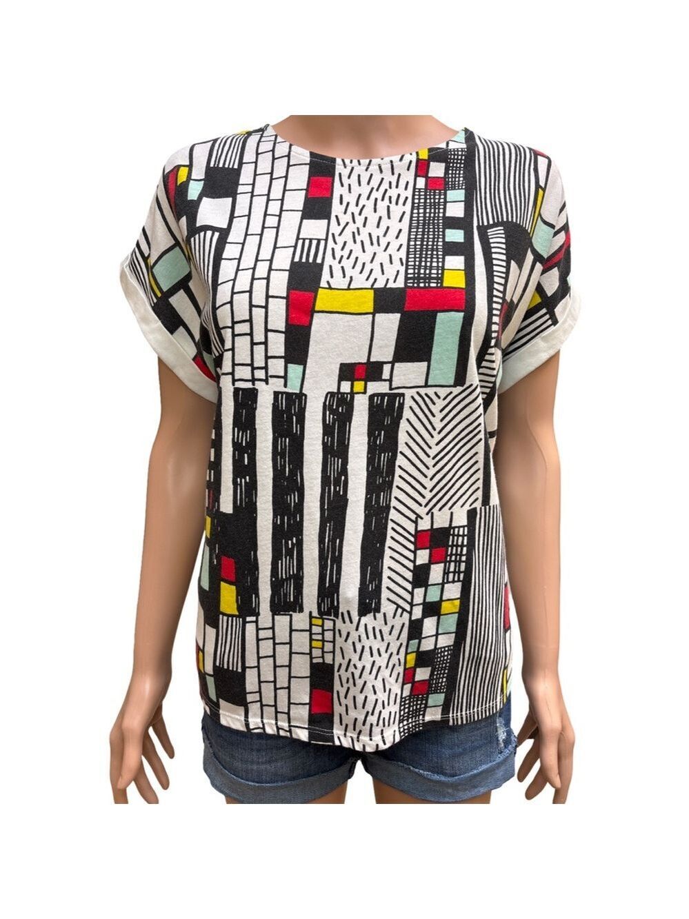 Design Tshirts Store Graniph Short Sleeve T-shirt White & Black